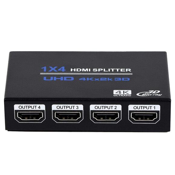 1x4 HDMI Splitter Audio Video Distributor Box Support 3D & 4K x 2K Compatible - Picture 1 of 5